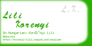 lili korenyi business card